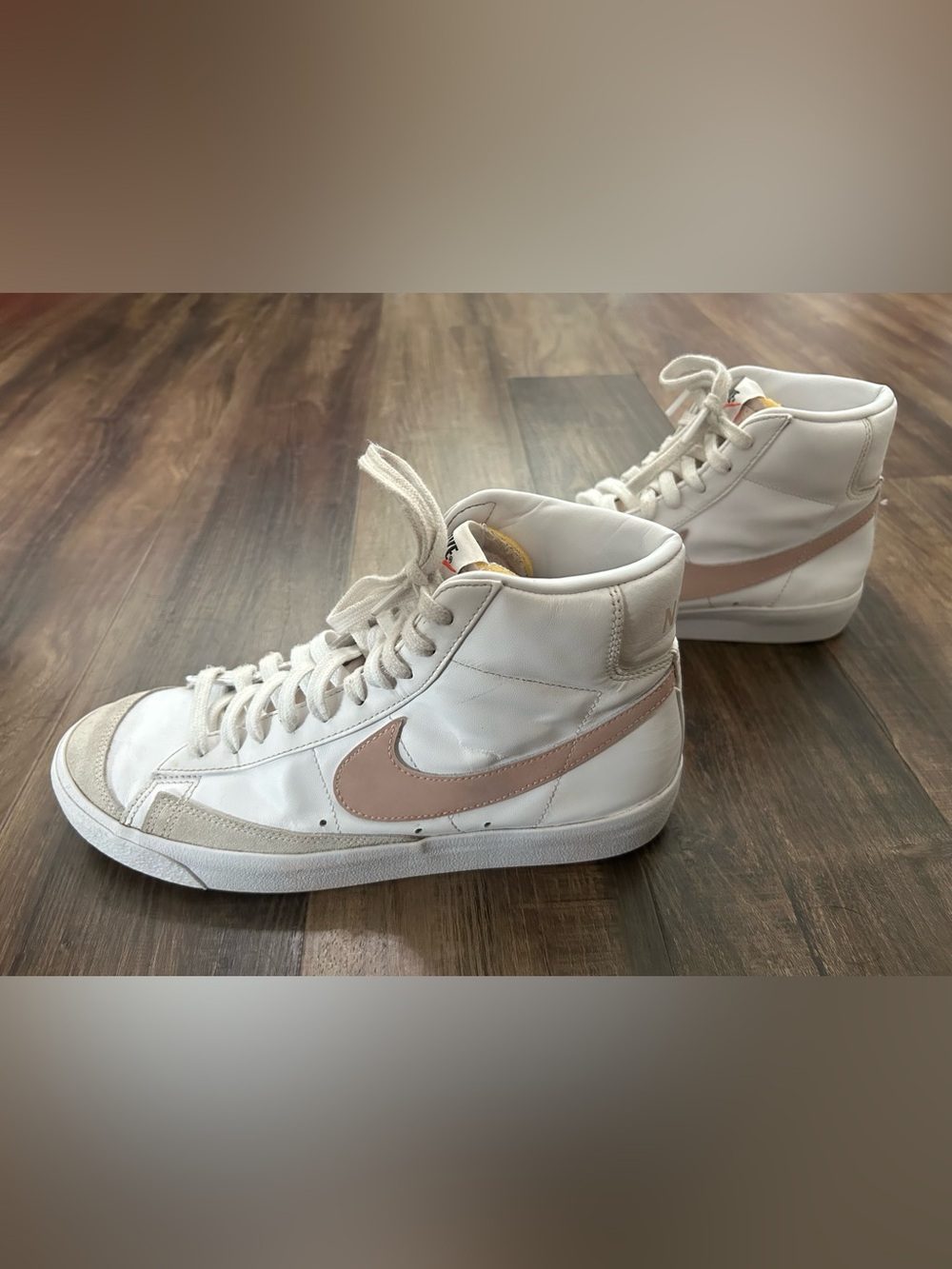Nike Blazer Mid '77 Shoes Womens Size 10 White Pink Leather Sneakers CZ1055-118 - Picture 3 of 14